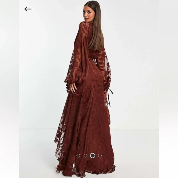 ASOS Tall Brown Wrap Dress - Picture 4 of 6